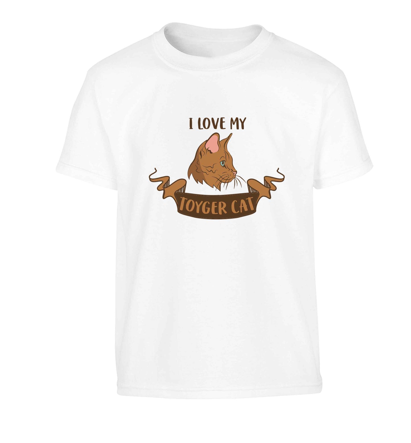 I love my toyger cat Children's white Tshirt 12-13 Years