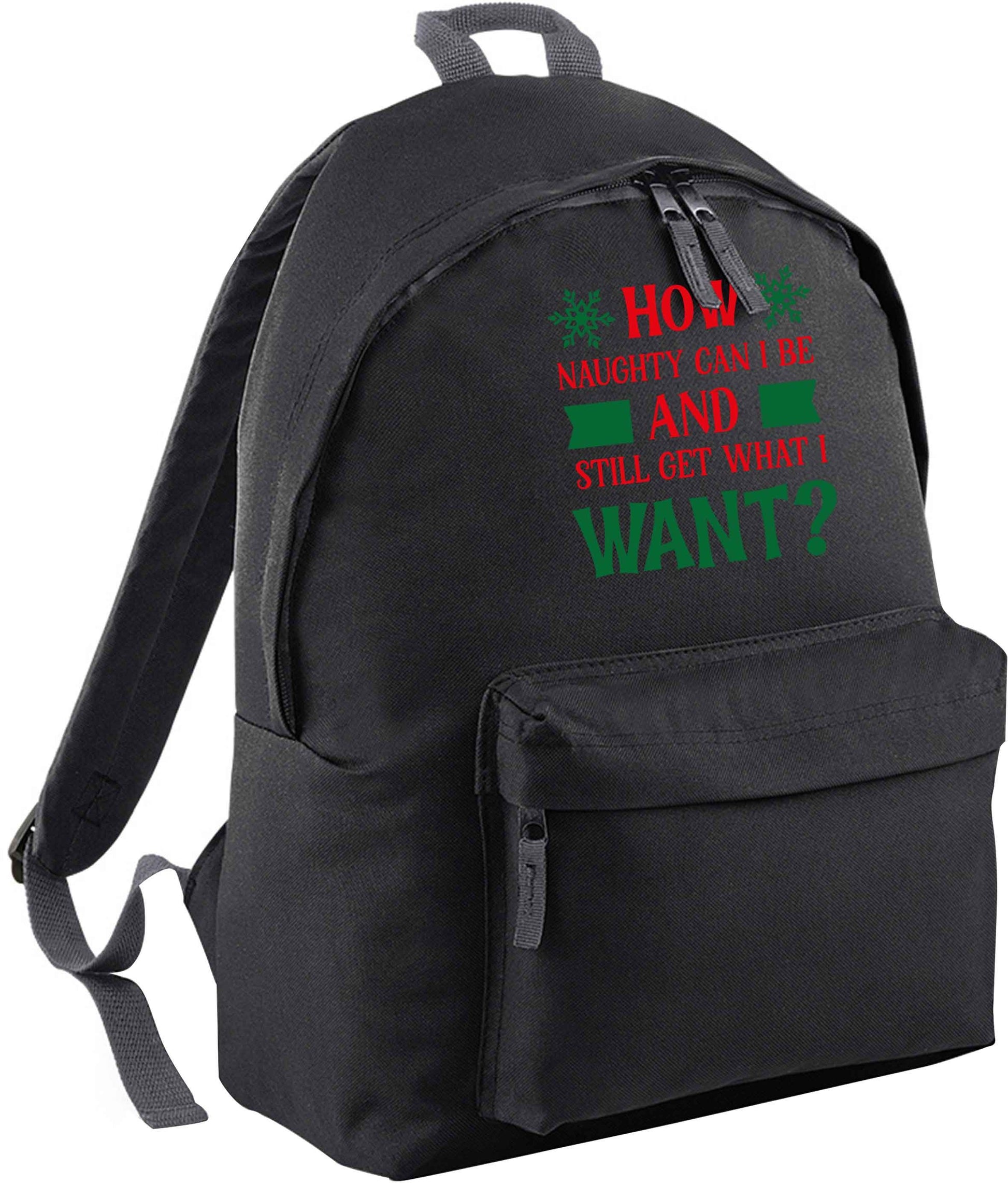 How naughty can I be and still get what I want? black adults backpack