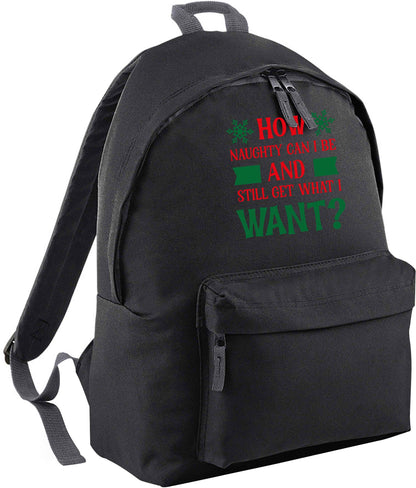 How naughty can I be and still get what I want? black adults backpack