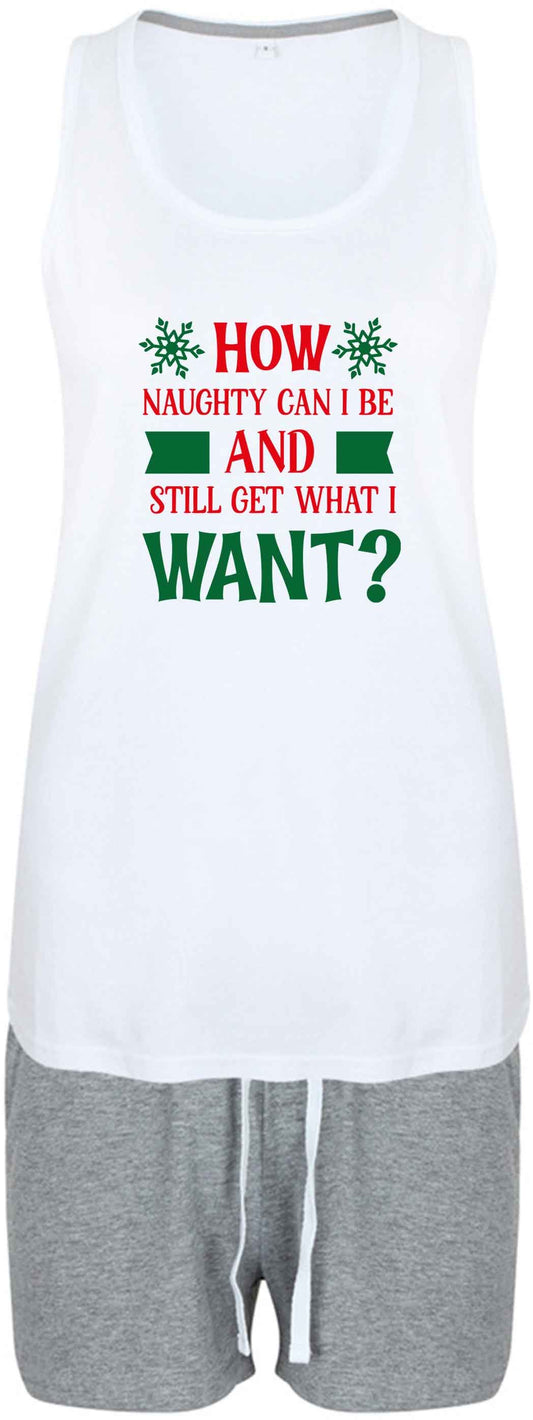 How naughty can I be and still get what I want? size XL women's pyjama shorts set in pink 