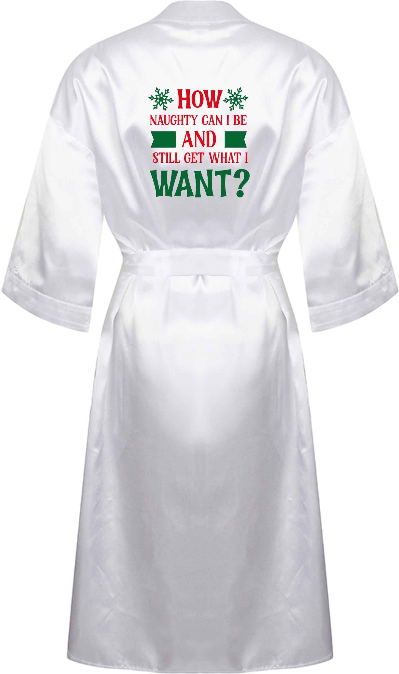 How naughty can I be and still get what I want? XL/XXL white ladies dressing gown size 16/18
