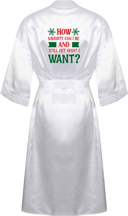How naughty can I be and still get what I want? XL/XXL white ladies dressing gown size 16/18