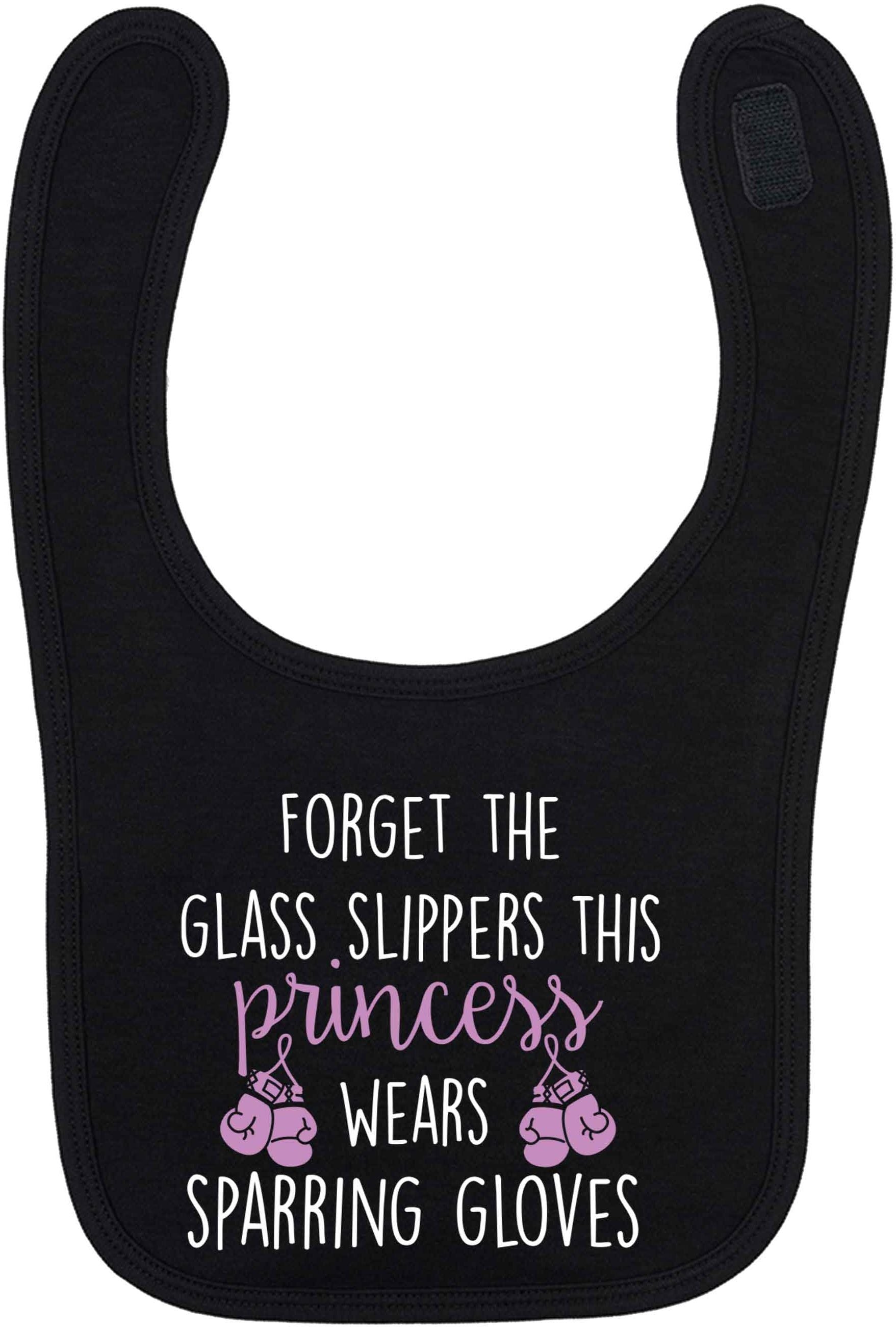 Forget the glass slippers this princess wears sparring gloves black baby bib