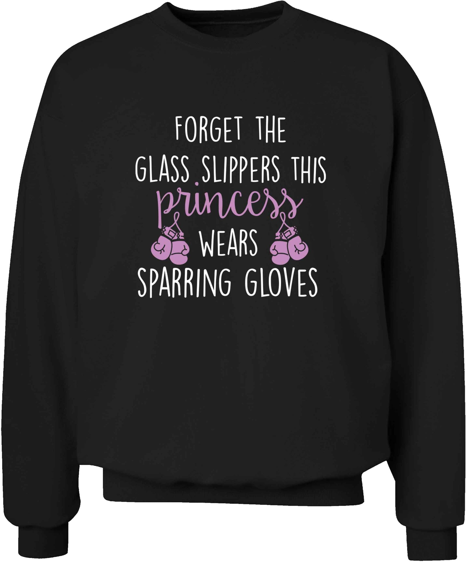 Forget the glass slippers this princess wears sparring gloves adult's unisex black sweater 2XL