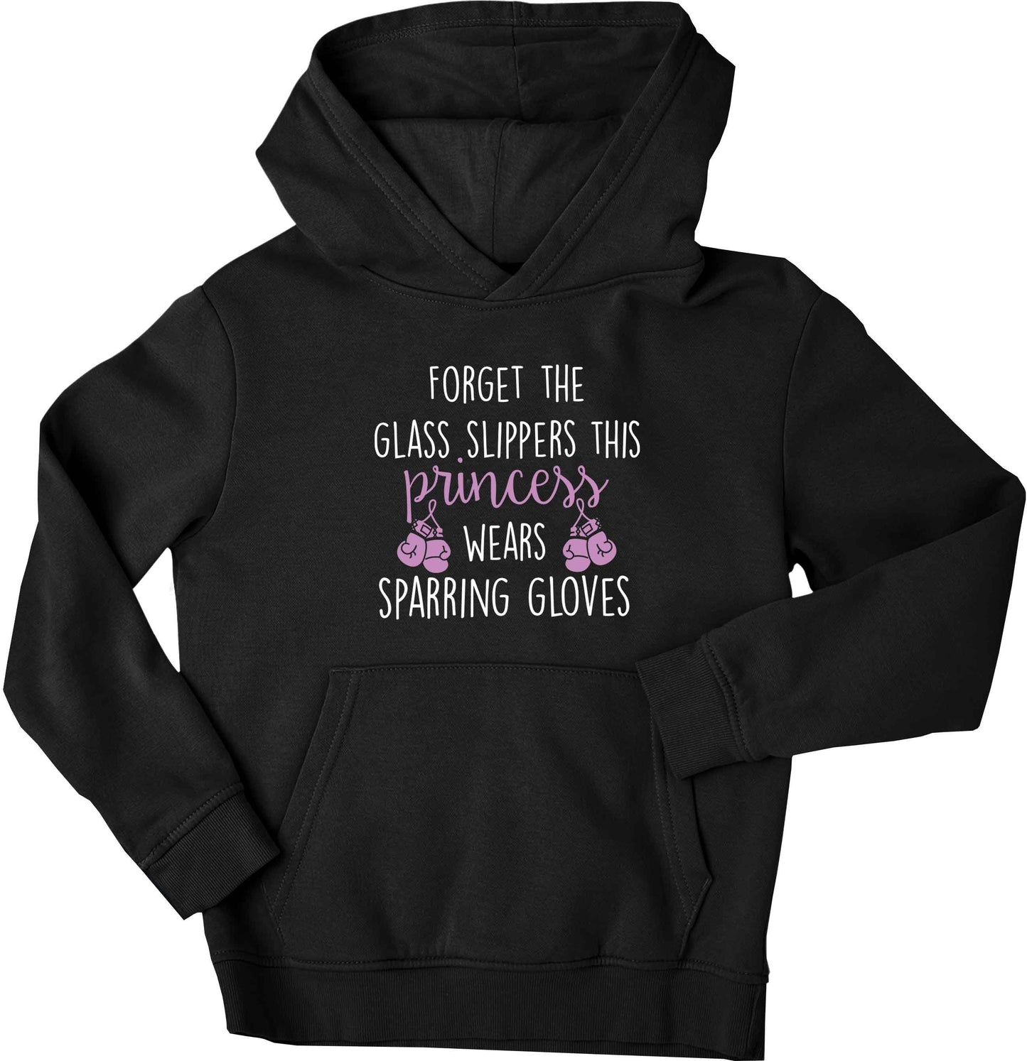 Forget the glass slippers this princess wears sparring gloves children's black hoodie 12-13 Years