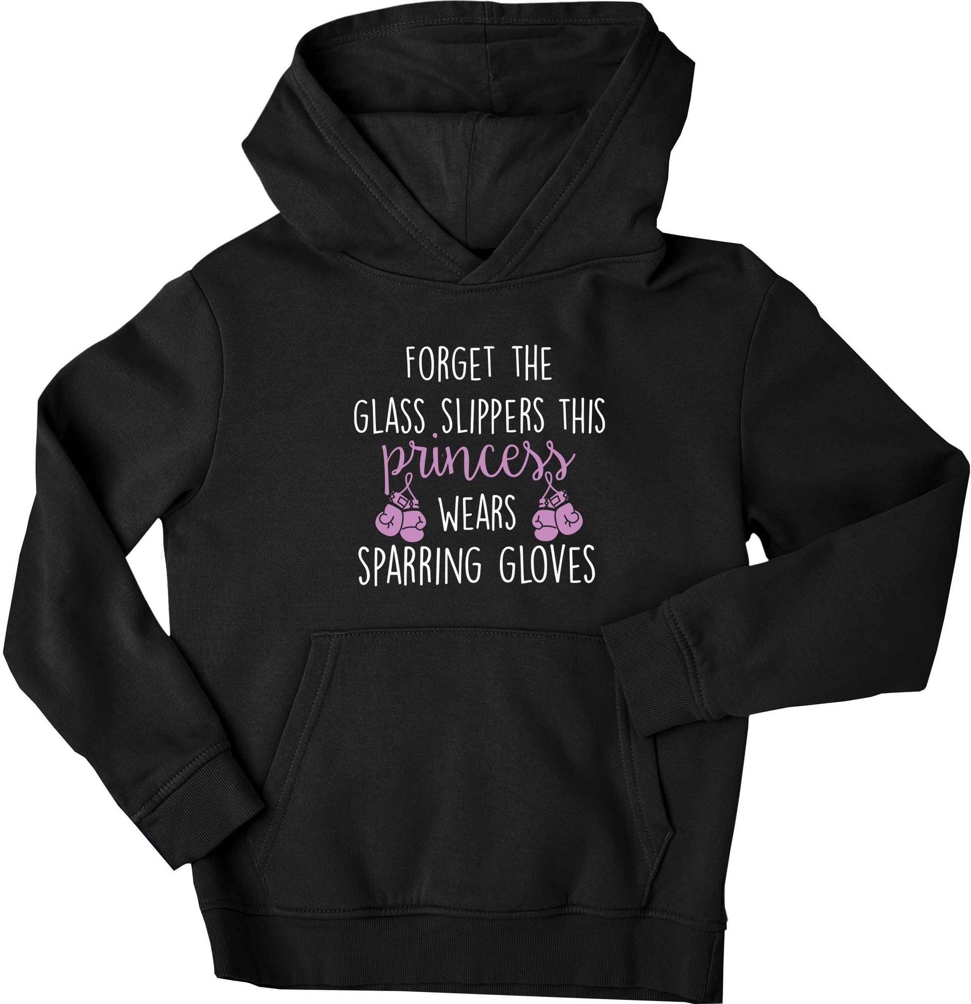 Forget the glass slippers this princess wears sparring gloves children's black hoodie 12-13 Years
