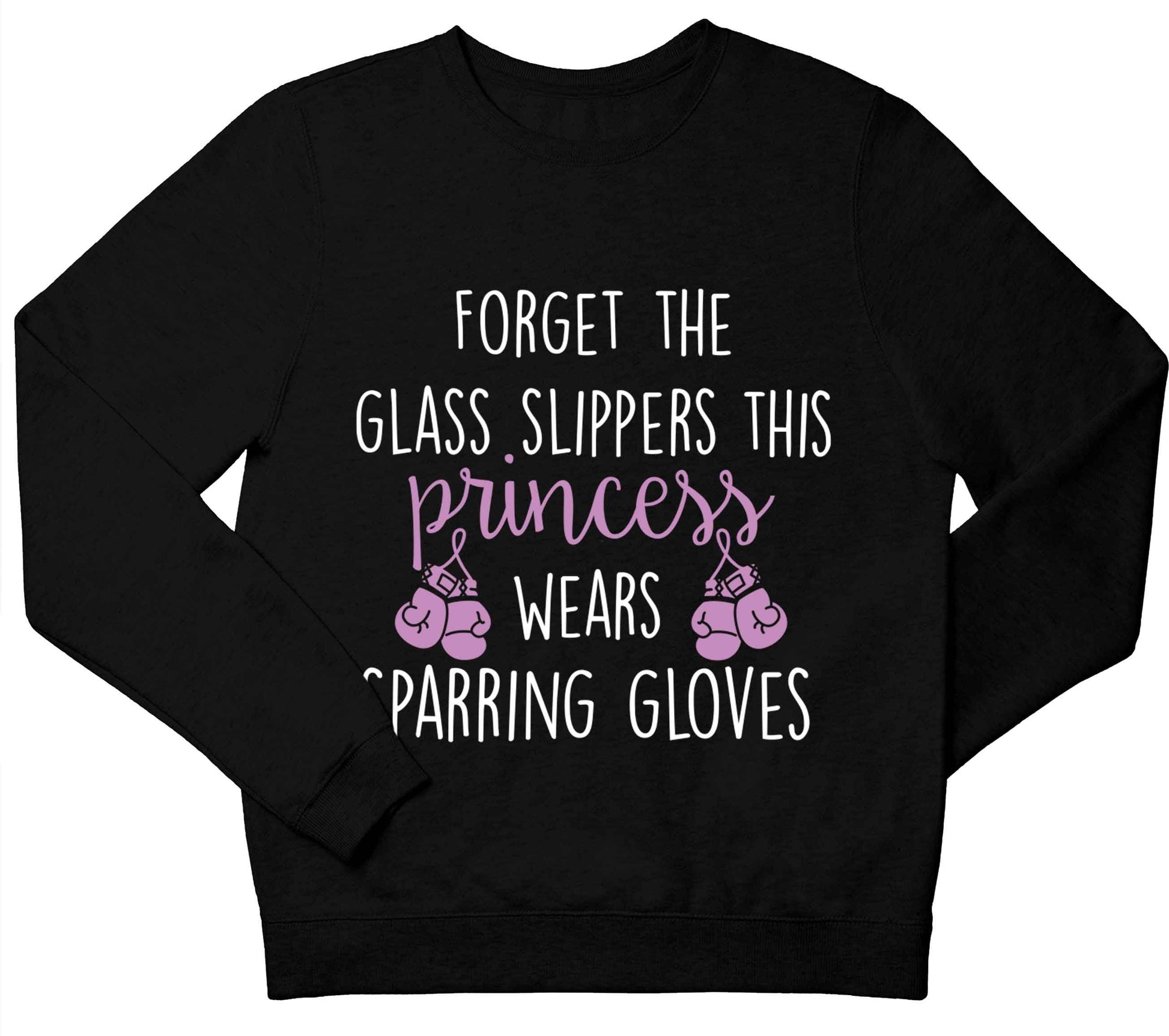 Forget the glass slippers this princess wears sparring gloves children's black sweater 12-13 Years