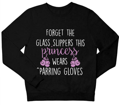 Forget the glass slippers this princess wears sparring gloves children's black sweater 12-13 Years