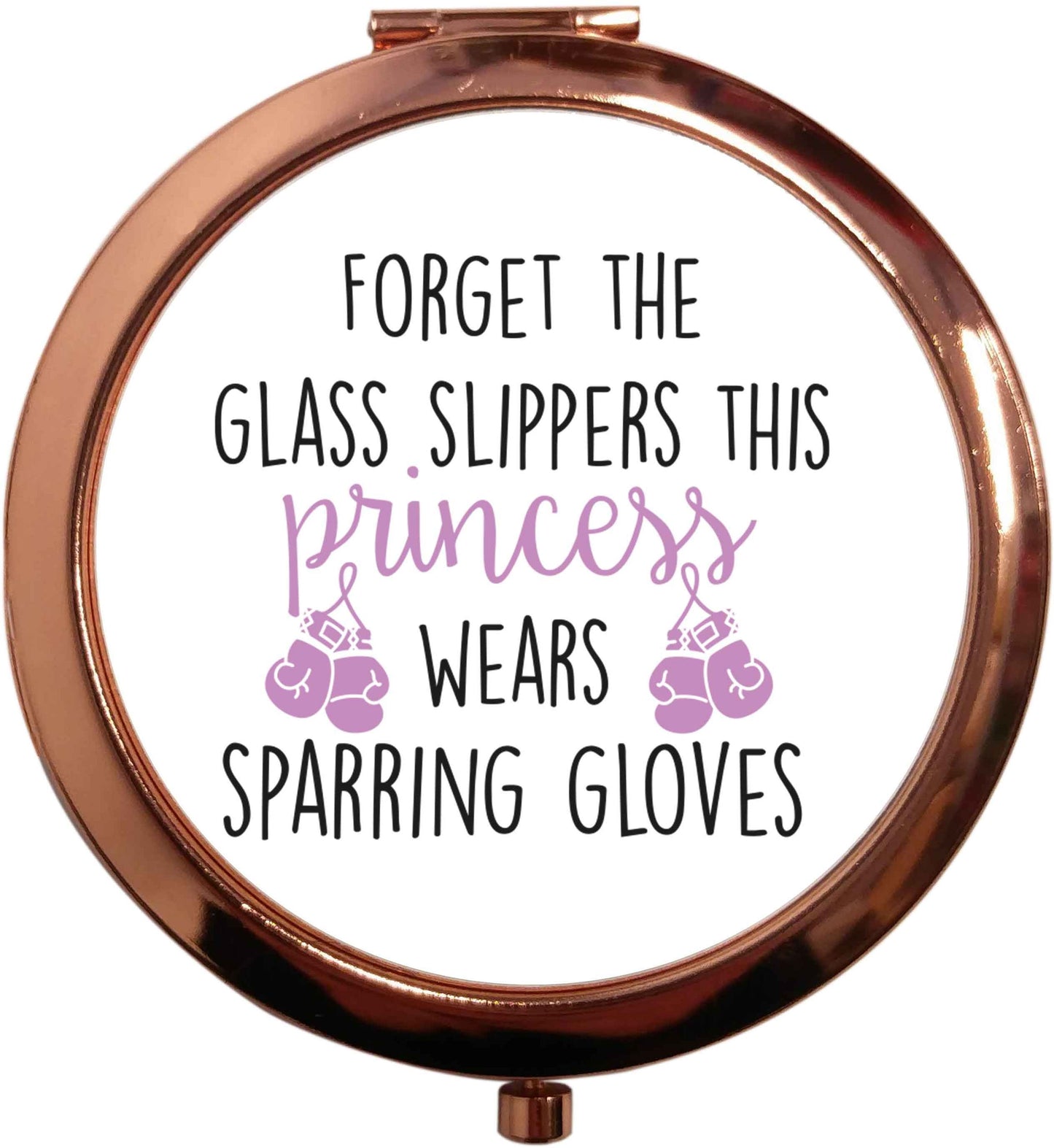Forget the glass slippers this princess wears sparring gloves rose gold circle pocket mirror