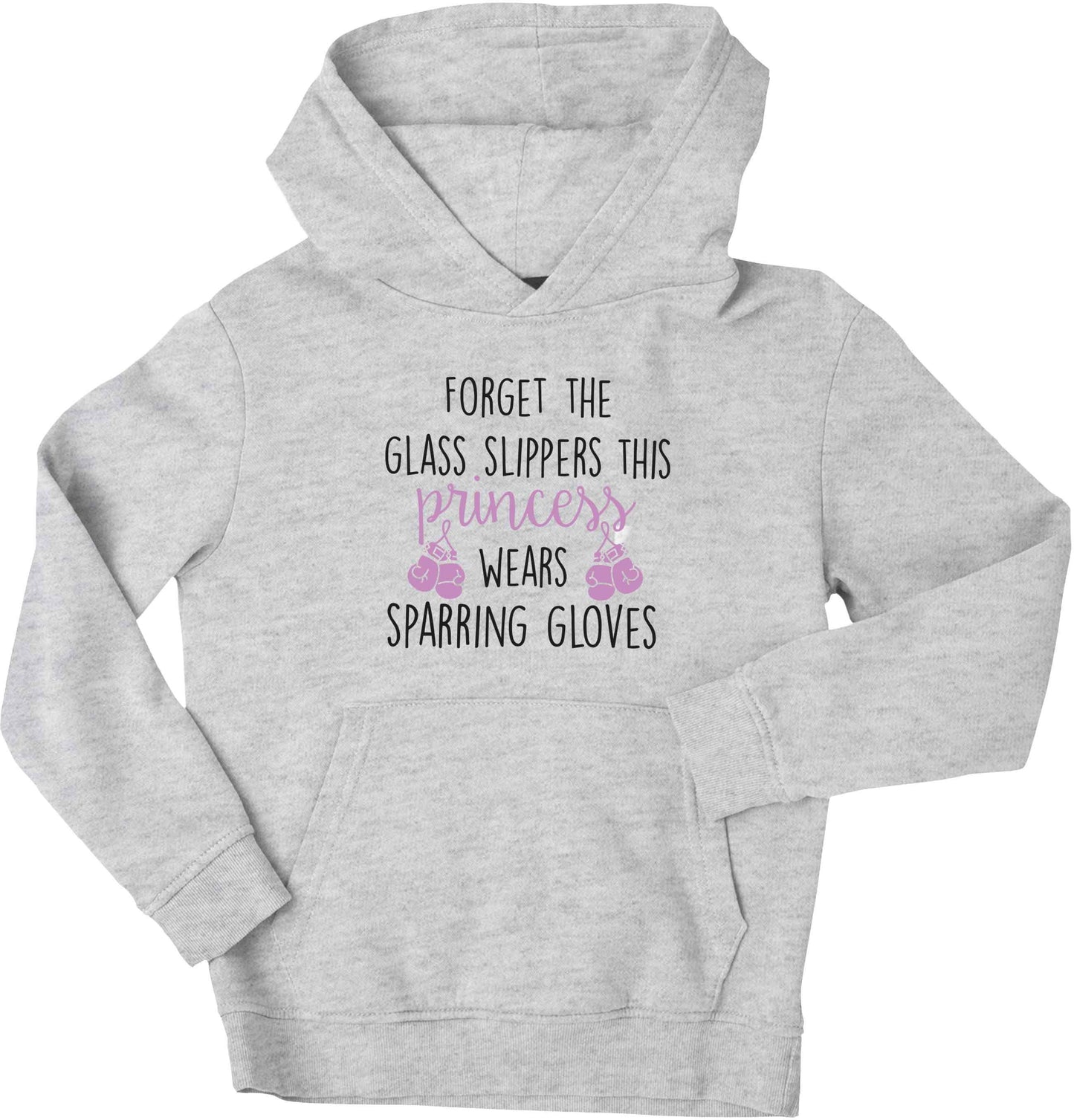 Forget the glass slippers this princess wears sparring gloves children's grey hoodie 12-13 Years