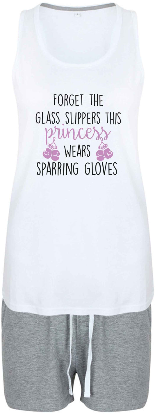Forget the glass slippers this princess wears sparring gloves size XL women's pyjama shorts set in pink 