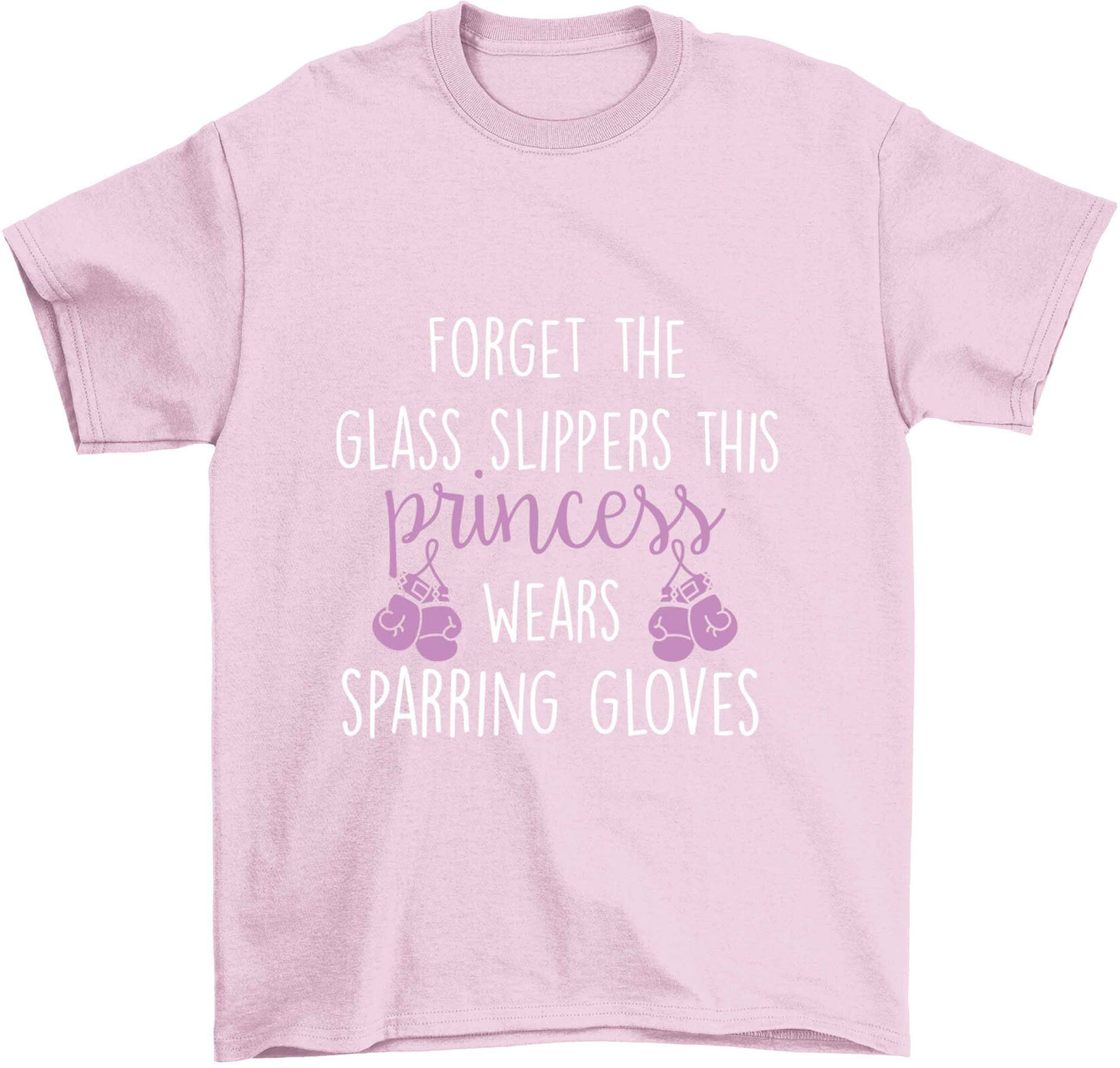 Forget the glass slippers this princess wears sparring gloves Children's light pink Tshirt 12-13 Years