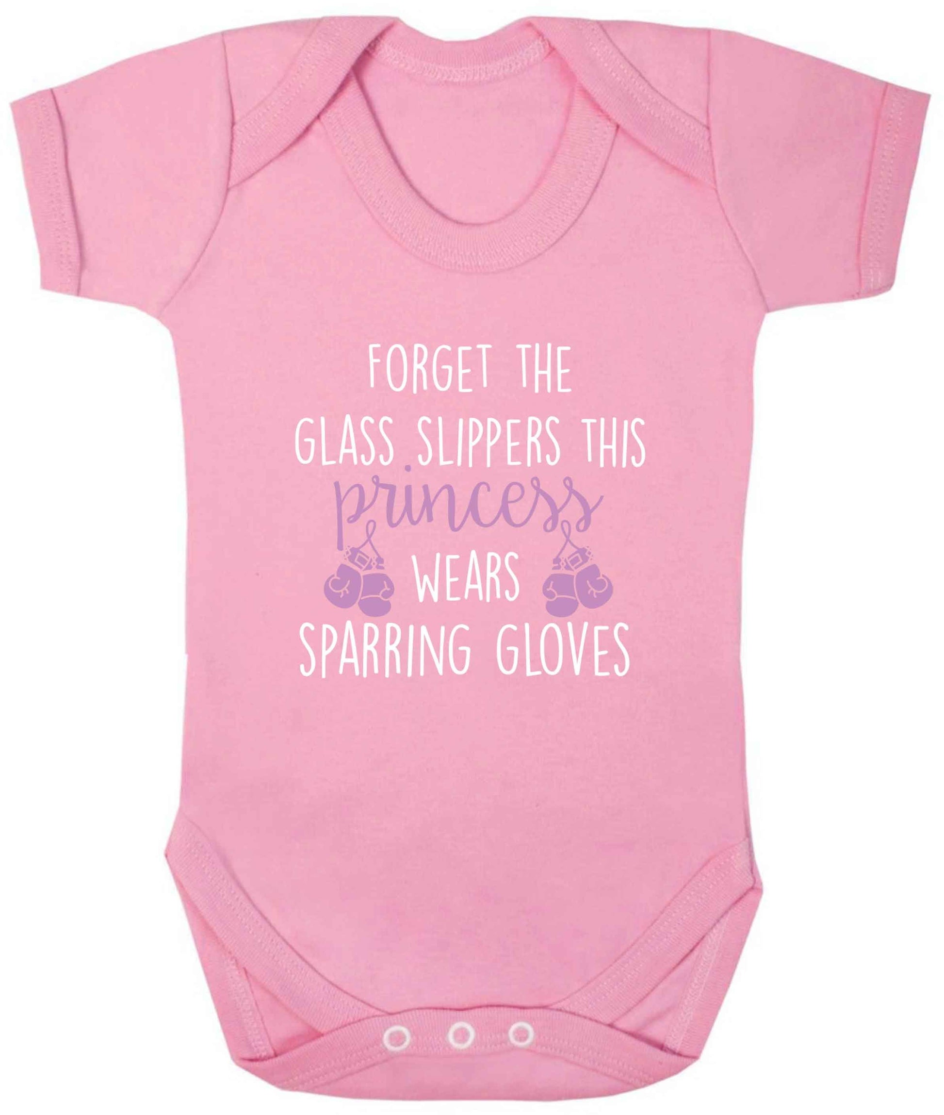 Forget the glass slippers this princess wears sparring gloves baby vest pale pink 18-24 months