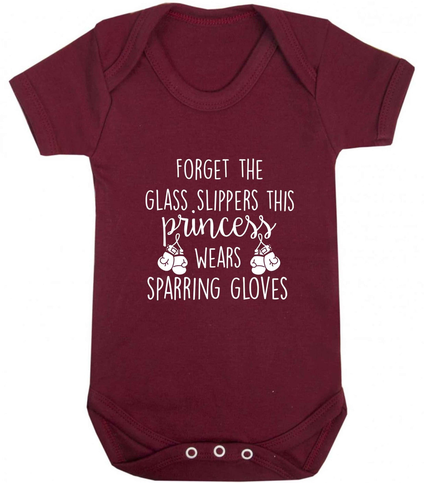 Forget the glass slippers this princess wears sparring gloves baby vest maroon 18-24 months