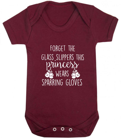 Forget the glass slippers this princess wears sparring gloves baby vest maroon 18-24 months