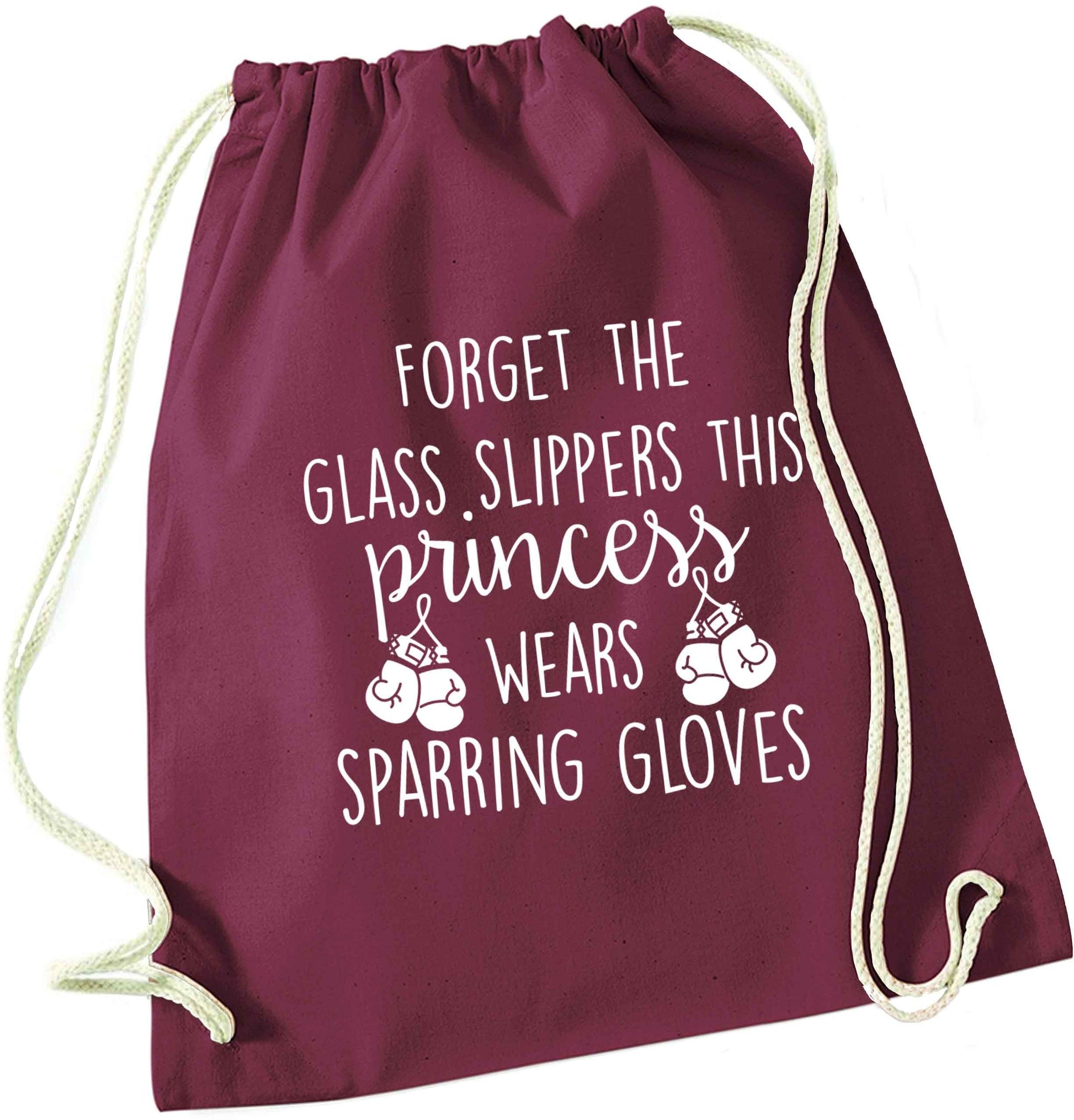 Forget the glass slippers this princess wears sparring gloves maroon drawstring bag