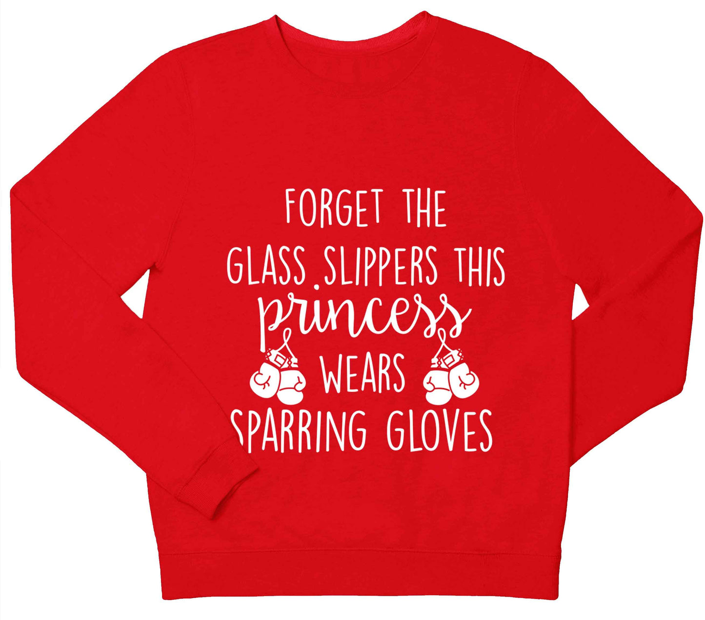 Forget the glass slippers this princess wears sparring gloves children's grey sweater 12-13 Years