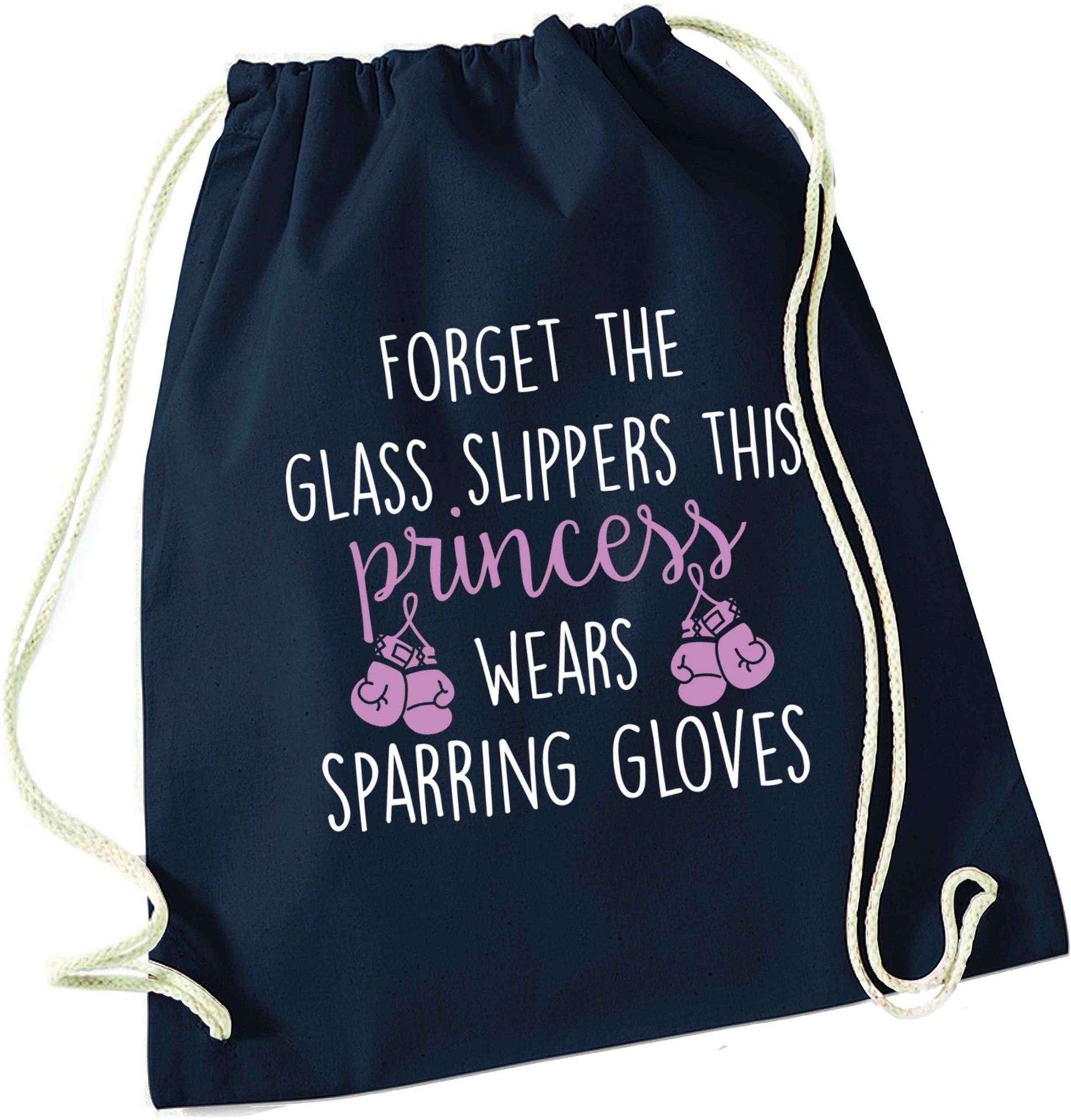 Forget the glass slippers this princess wears sparring gloves navy drawstring bag