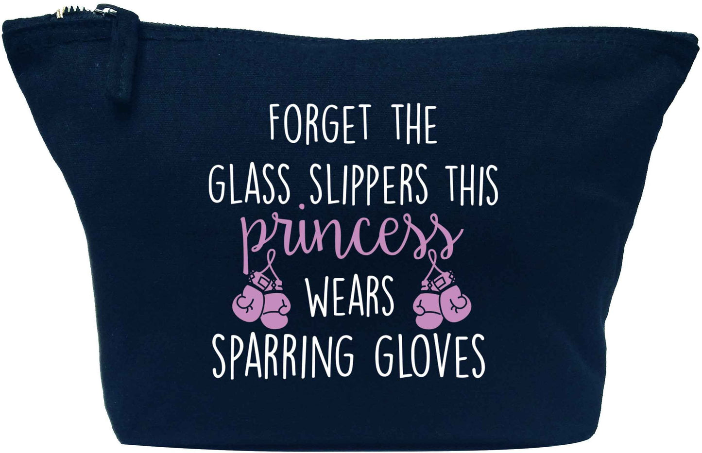 Forget the glass slippers this princess wears sparring gloves navy makeup bag