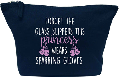 Forget the glass slippers this princess wears sparring gloves navy makeup bag