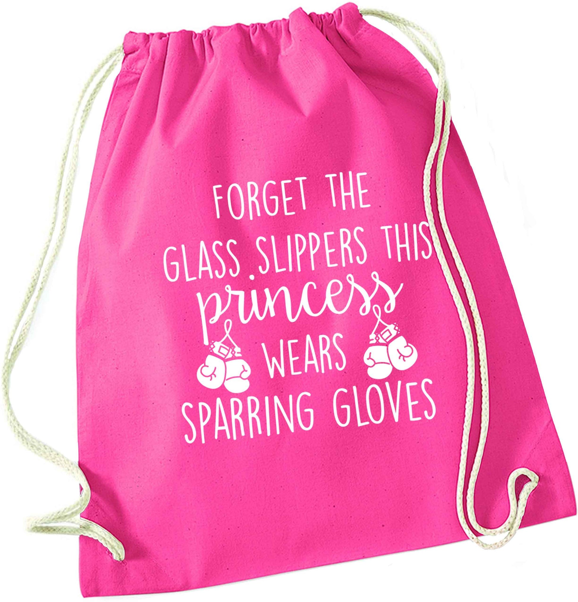 Forget the glass slippers this princess wears sparring gloves pink drawstring bag