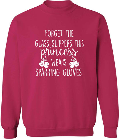 Forget the glass slippers this princess wears sparring gloves adult's unisex pink sweater 2XL