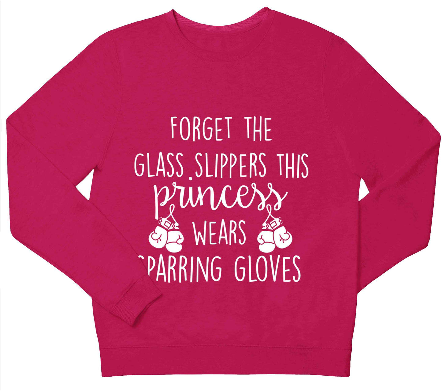 Forget the glass slippers this princess wears sparring gloves children's pink sweater 12-13 Years