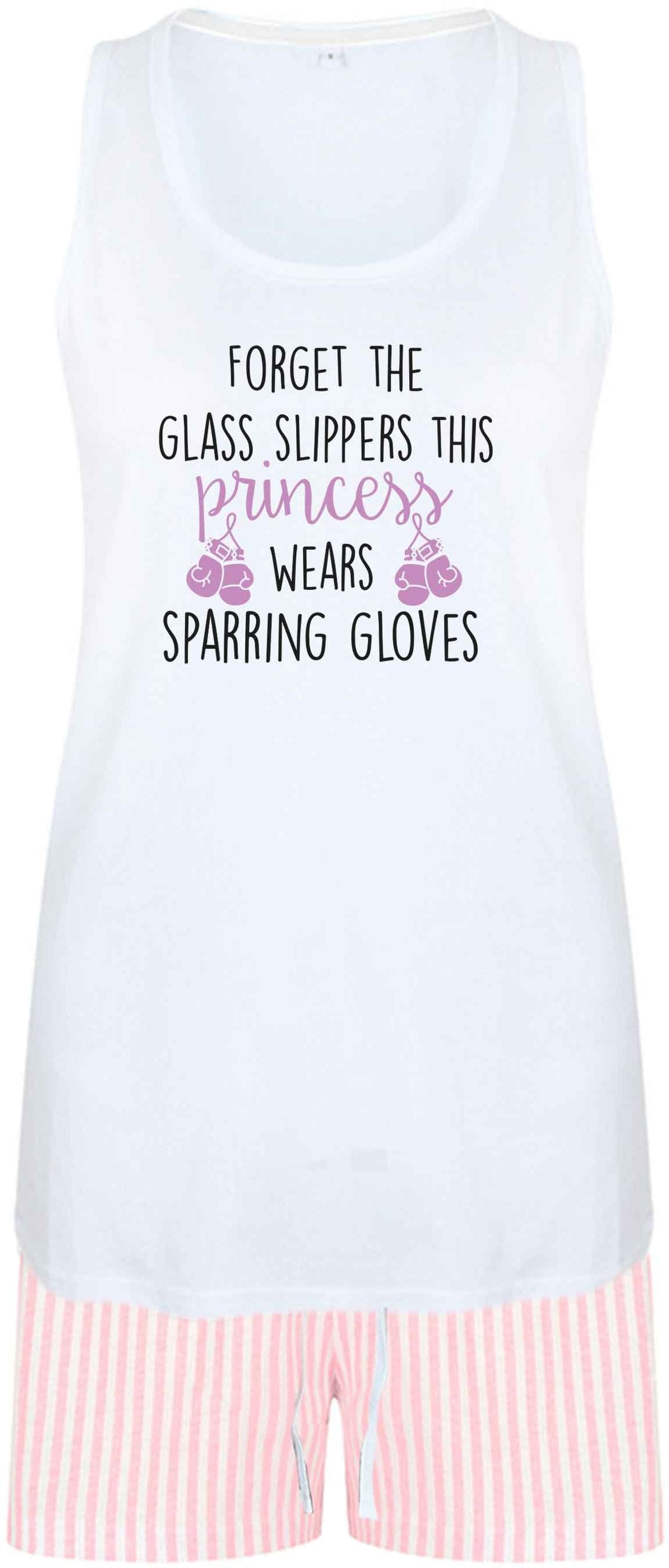 Forget the glass slippers this princess wears sparring gloves size XL women's pyjama shorts set in pink 