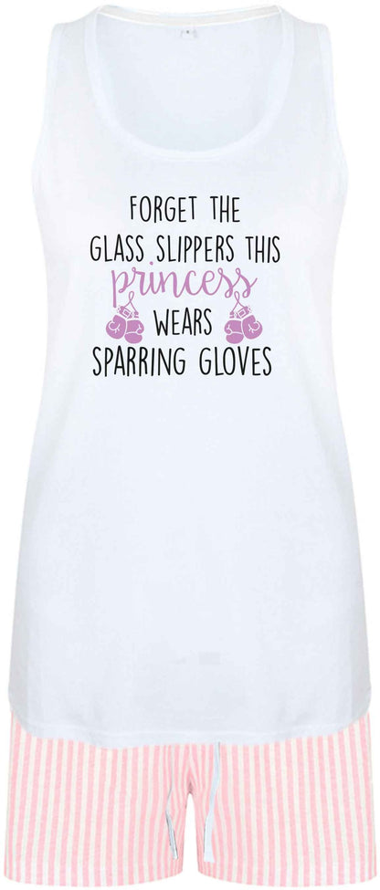 Forget the glass slippers this princess wears sparring gloves size XL women's pyjama shorts set in pink 
