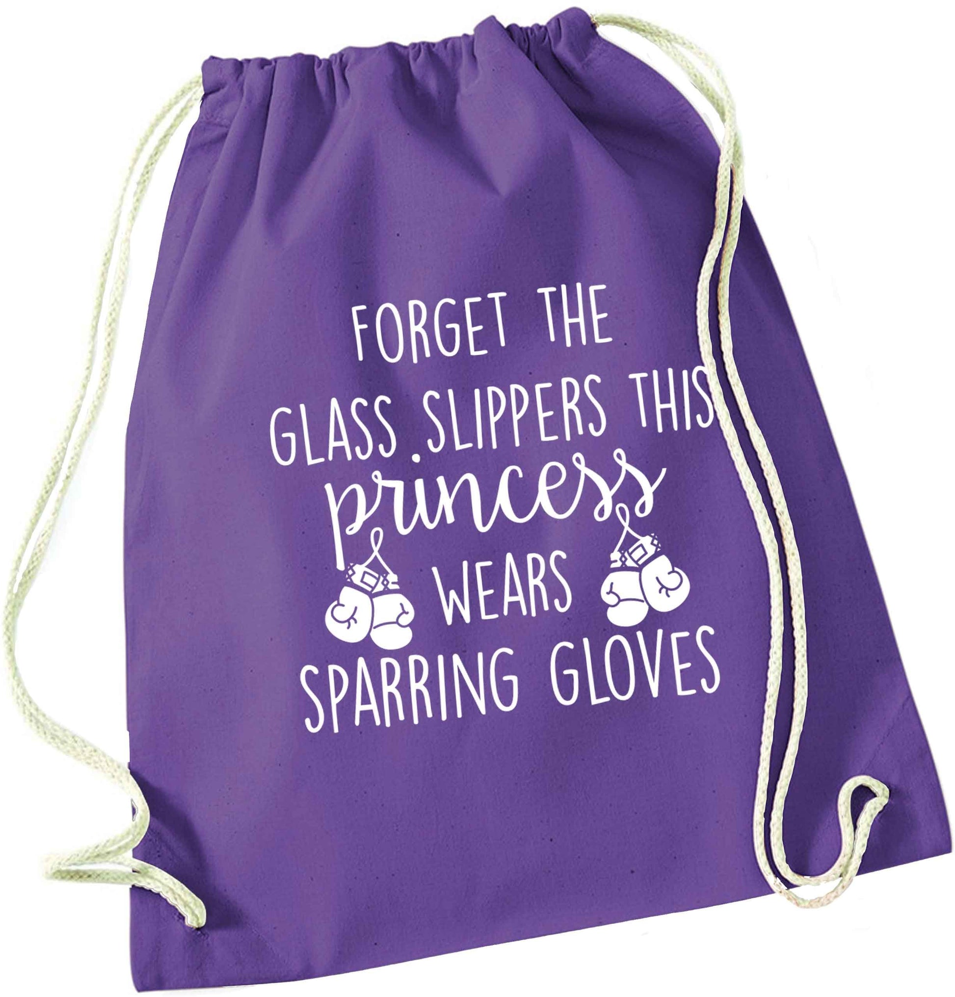 Forget the glass slippers this princess wears sparring gloves purple drawstring bag