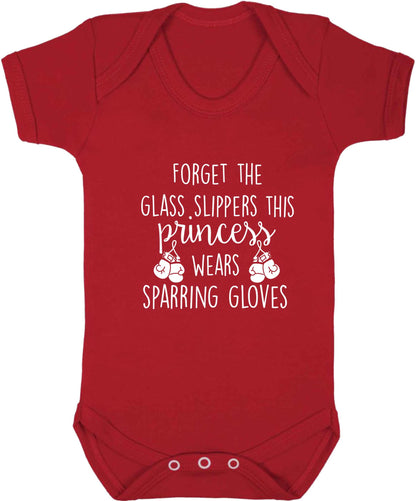 Forget the glass slippers this princess wears sparring gloves baby vest red 18-24 months