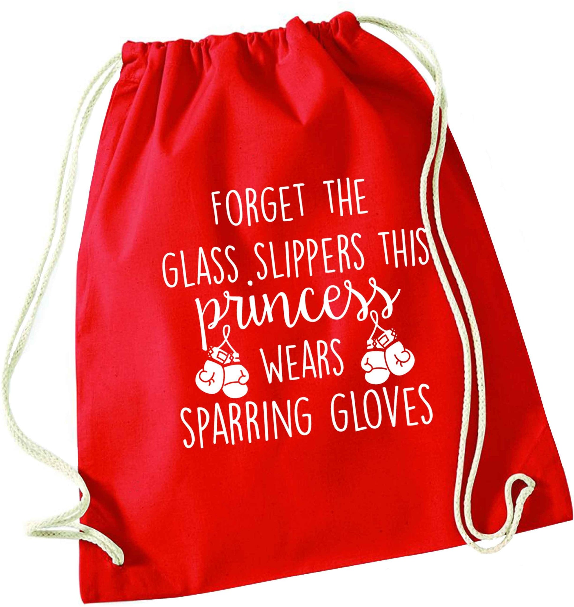 Forget the glass slippers this princess wears sparring gloves red drawstring bag 