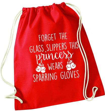 Forget the glass slippers this princess wears sparring gloves red drawstring bag 