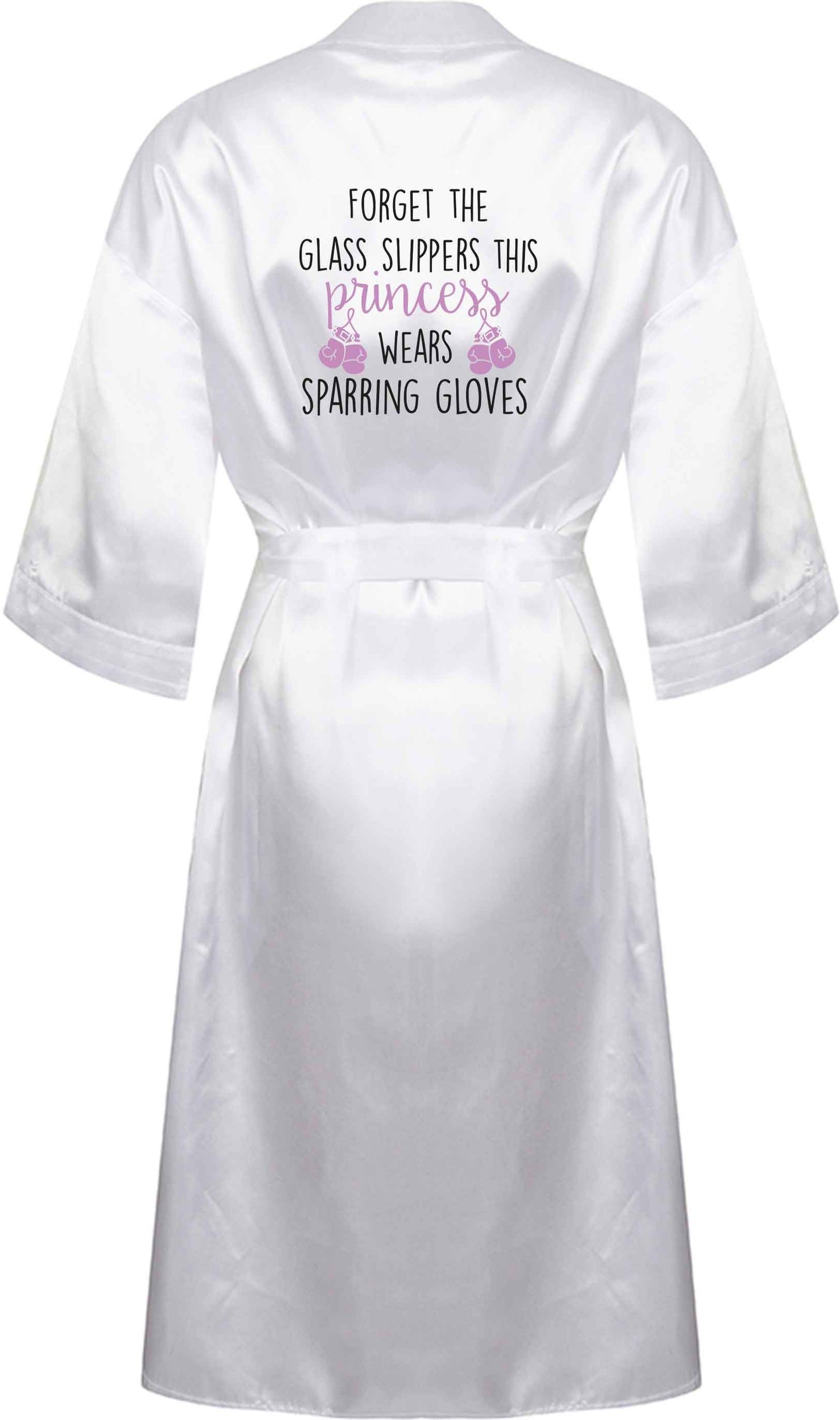 Forget the glass slippers this princess wears sparring gloves XL/XXL white ladies dressing gown size 16/18