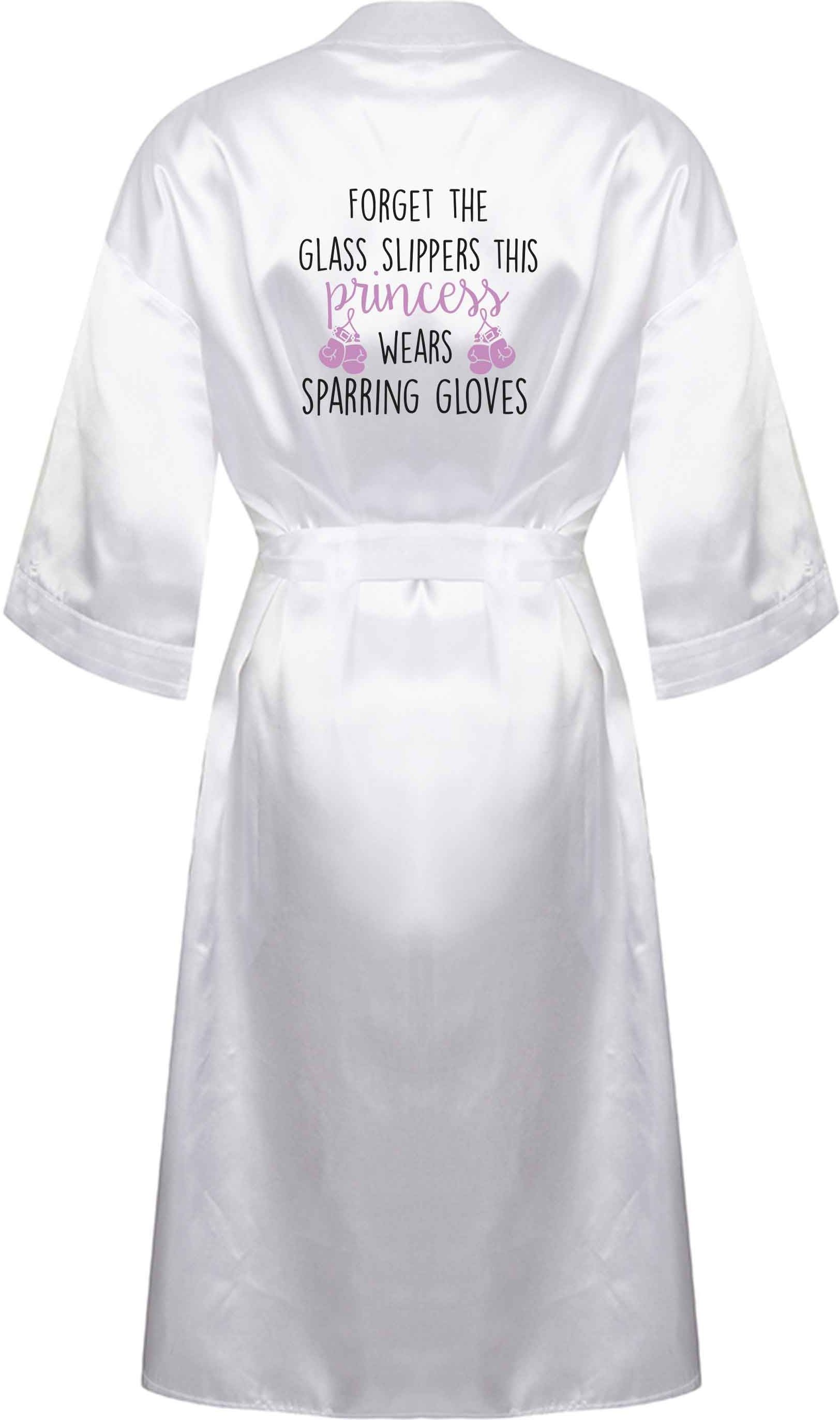 Forget the glass slippers this princess wears sparring gloves XL/XXL white ladies dressing gown size 16/18