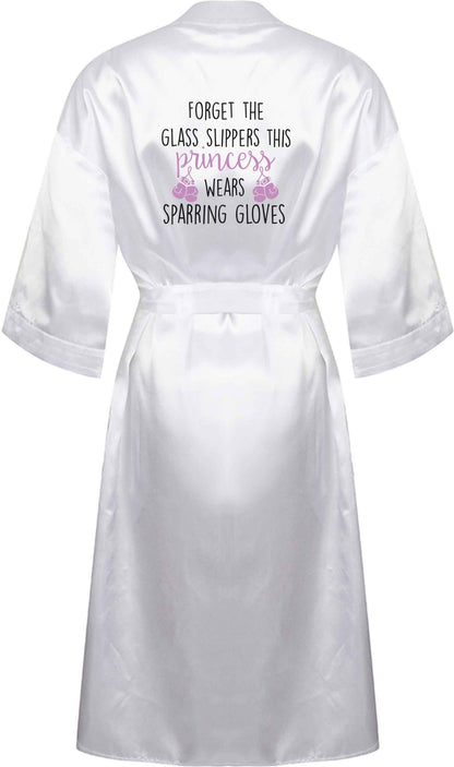 Forget the glass slippers this princess wears sparring gloves XL/XXL white ladies dressing gown size 16/18