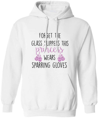 Forget the glass slippers this princess wears sparring gloves adults unisex white hoodie 2XL