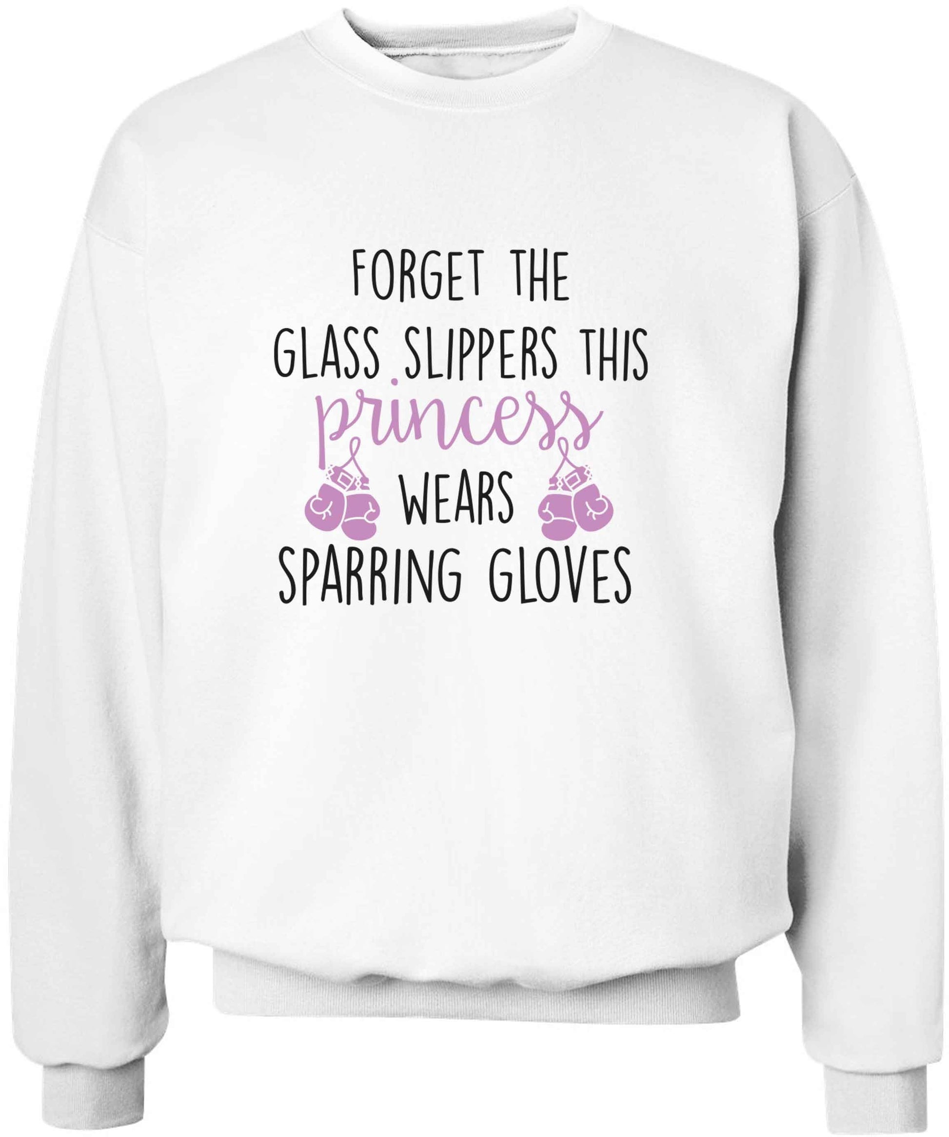 Forget the glass slippers this princess wears sparring gloves adult's unisex white sweater 2XL