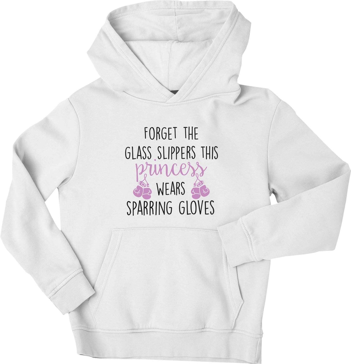Forget the glass slippers this princess wears sparring gloves children's white hoodie 12-13 Years