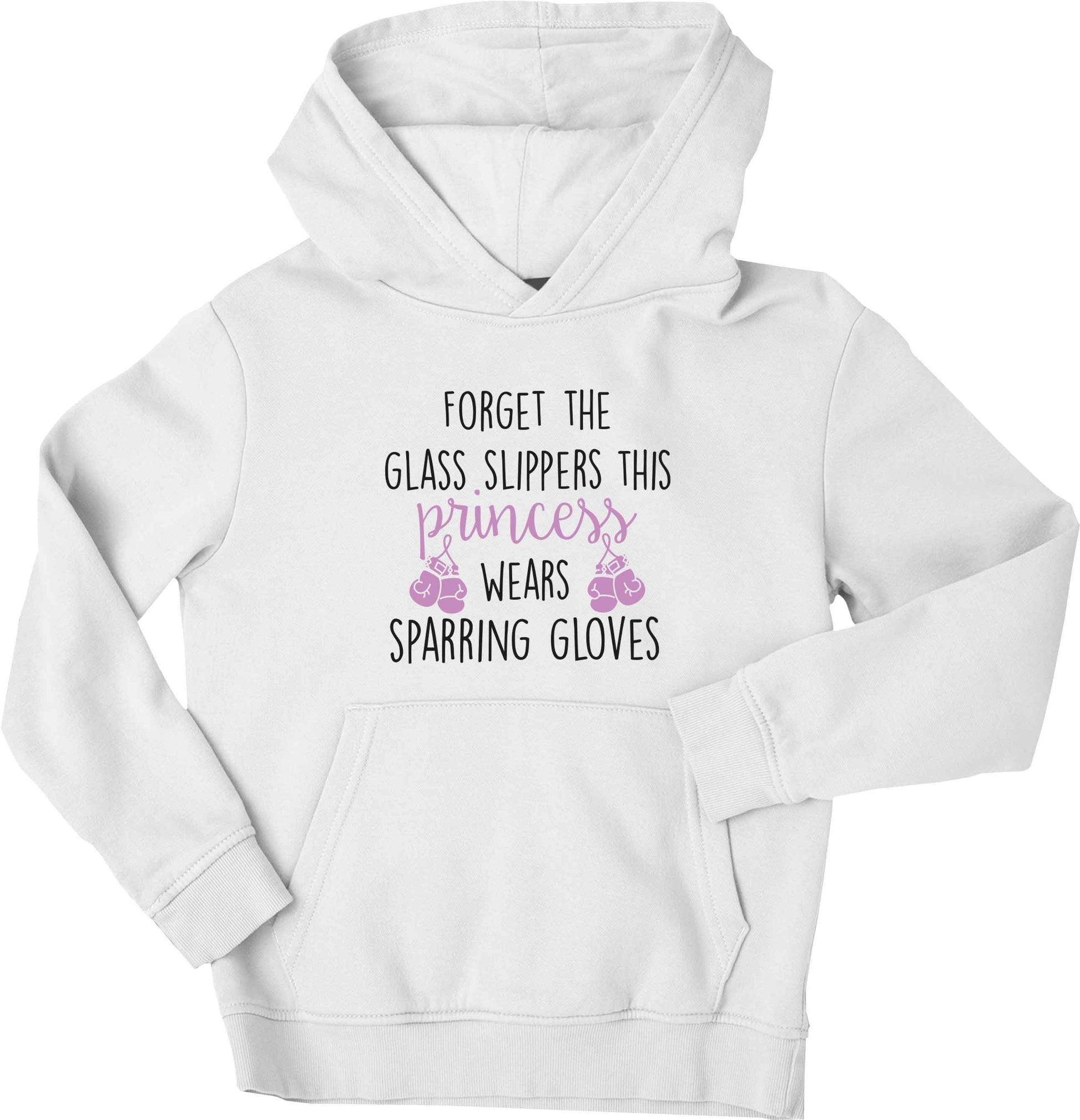 Forget the glass slippers this princess wears sparring gloves children's white hoodie 12-13 Years