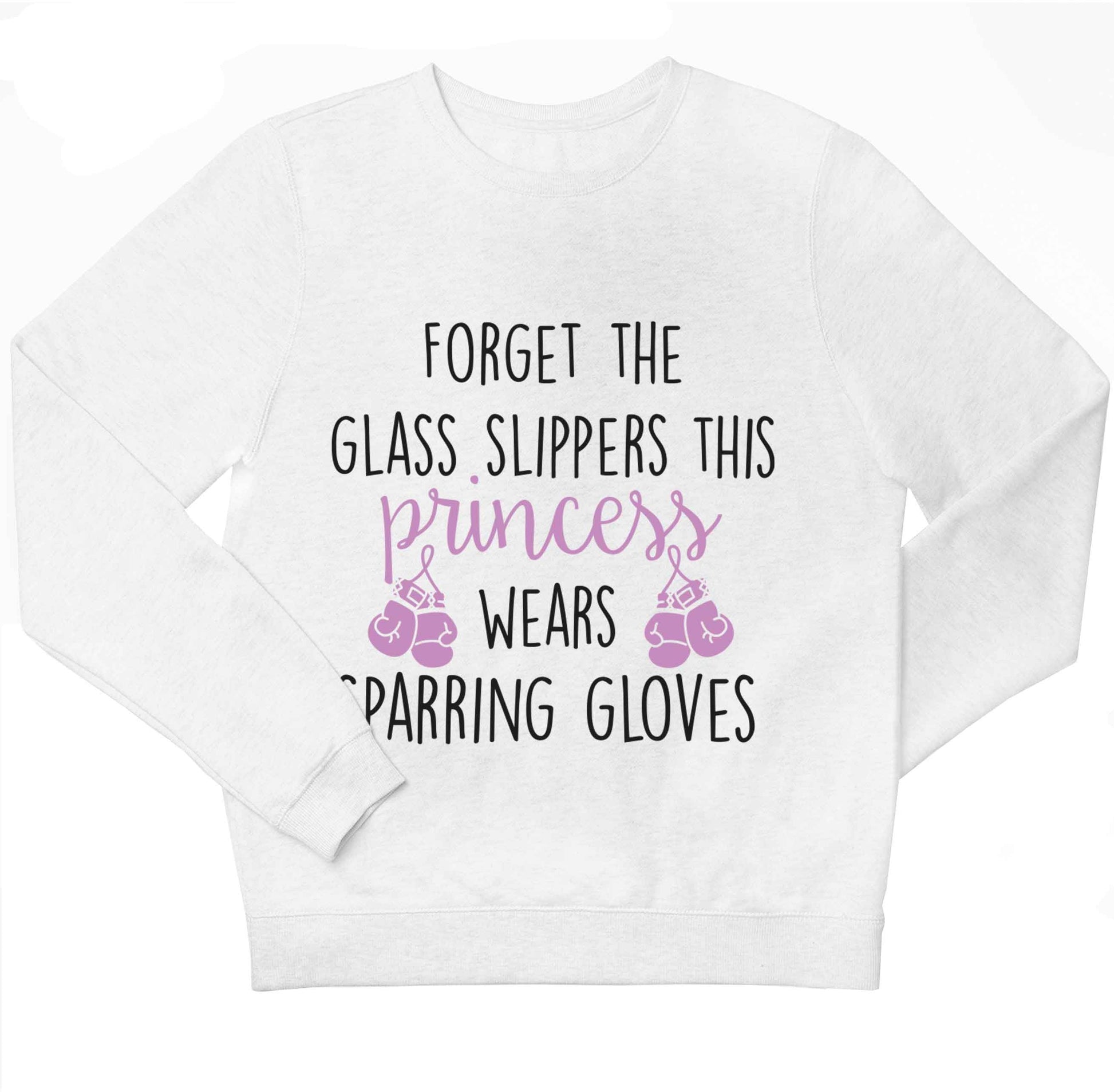 Forget the glass slippers this princess wears sparring gloves children's white sweater 12-13 Years