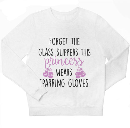 Forget the glass slippers this princess wears sparring gloves children's white sweater 12-13 Years