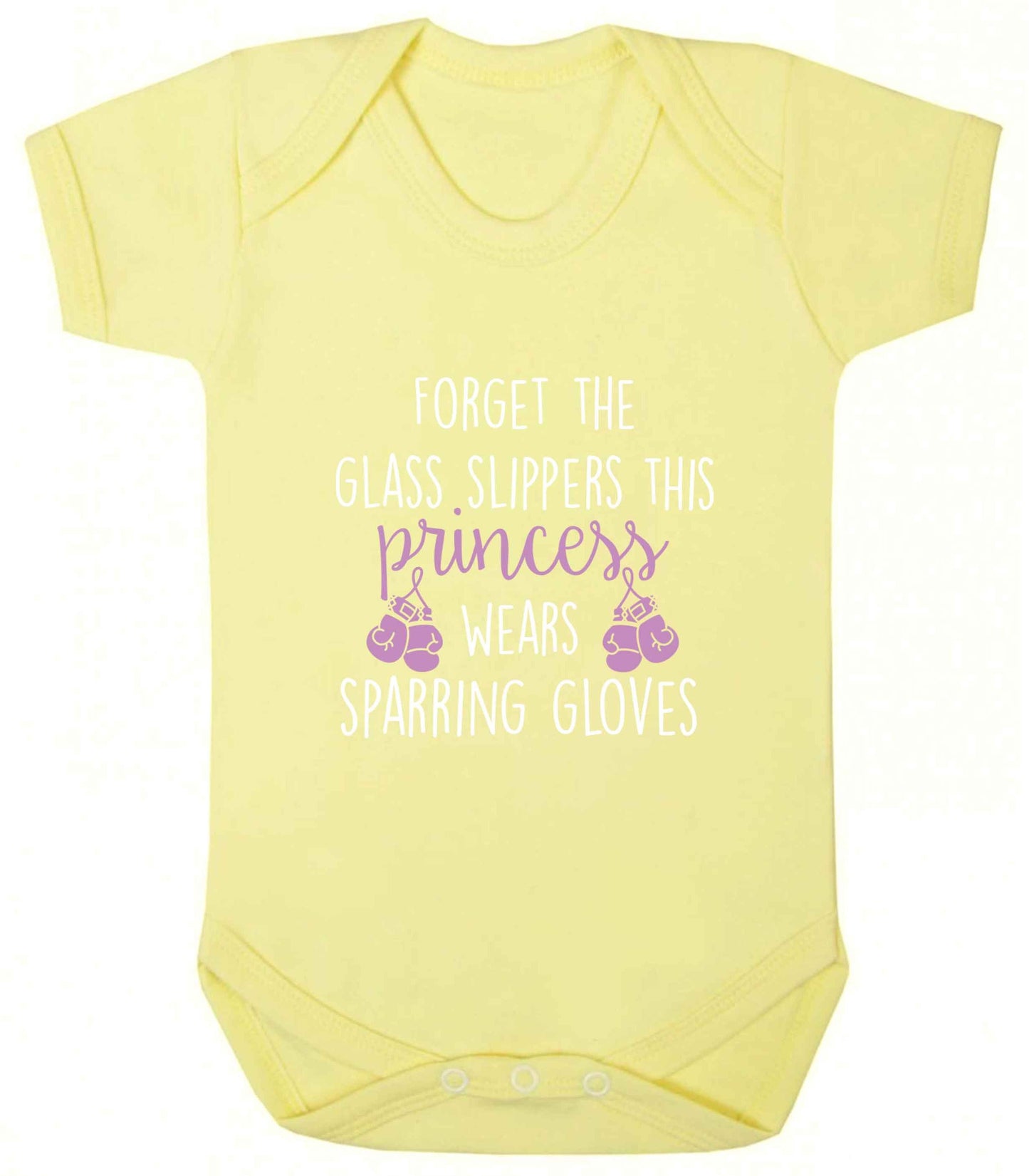 Forget the glass slippers this princess wears sparring gloves baby vest pale yellow 18-24 months