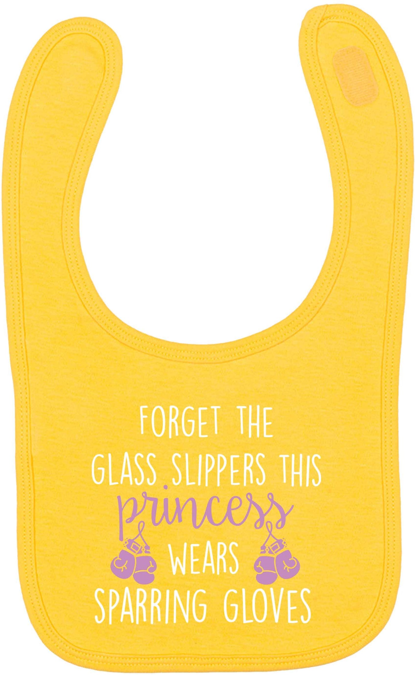 Forget the glass slippers this princess wears sparring gloves yellow baby bib