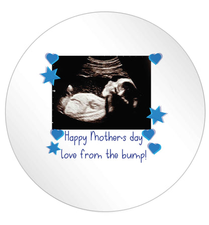 Happy Mother's day love from the bump - blue 24 @ 45mm matt circle stickers