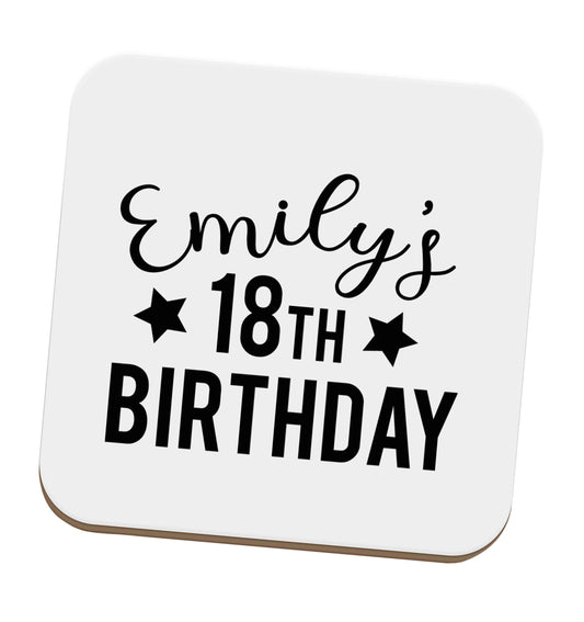 Personalised 18th birthday set of four coasters