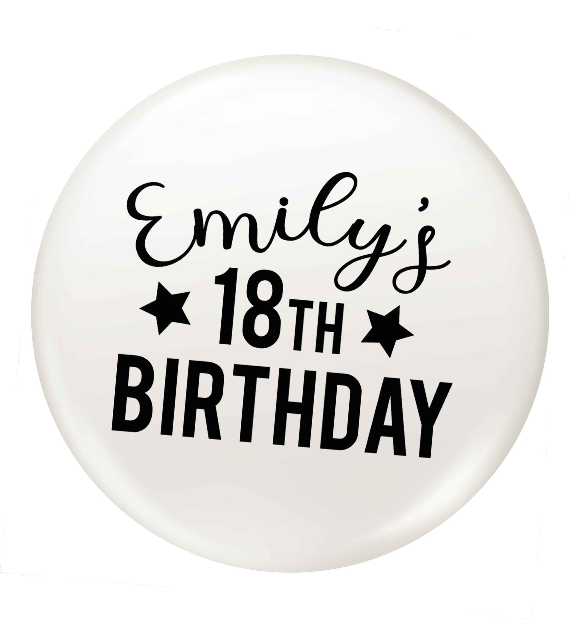 Personalised 18th birthday small 25mm Pin badge