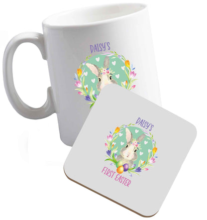 10 oz Tis The Season to Drink Whisky ceramic mug and coaster set right handed