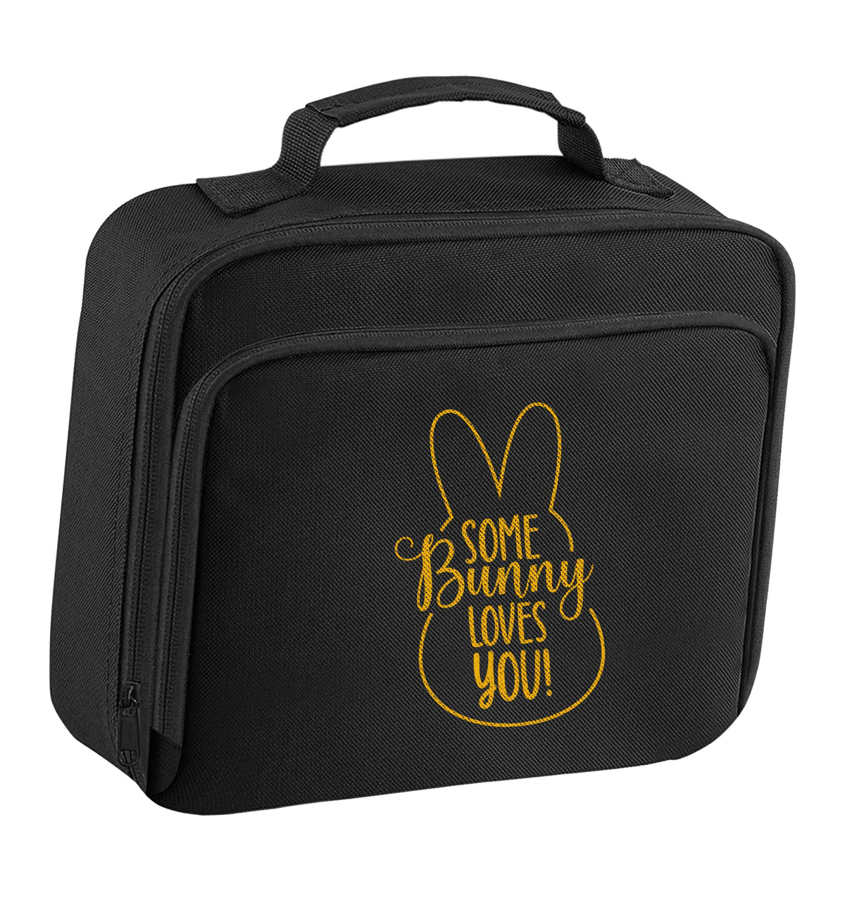 Some bunny loves you insulated black lunch bag cooler