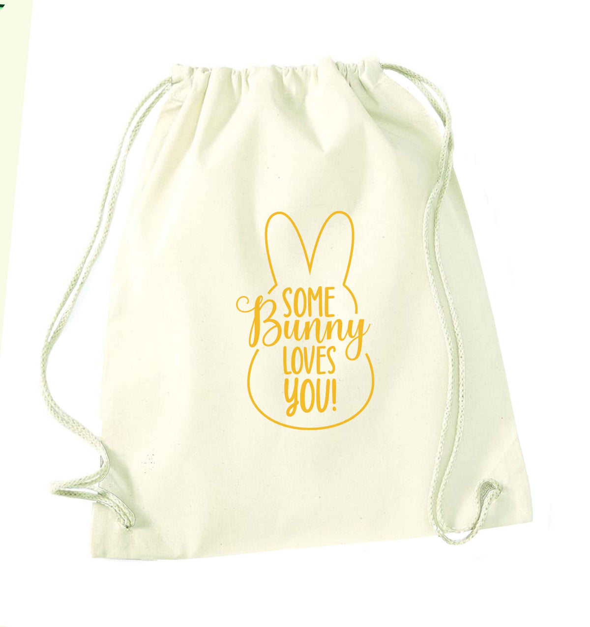 Some bunny loves you natural drawstring bag